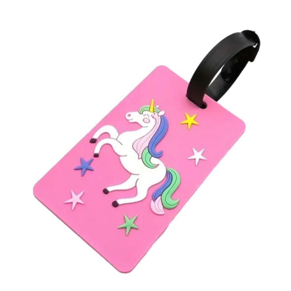Unbranded Luggage Tag Kids OS Pink New Unicorn Star Silicone Travel Accessory